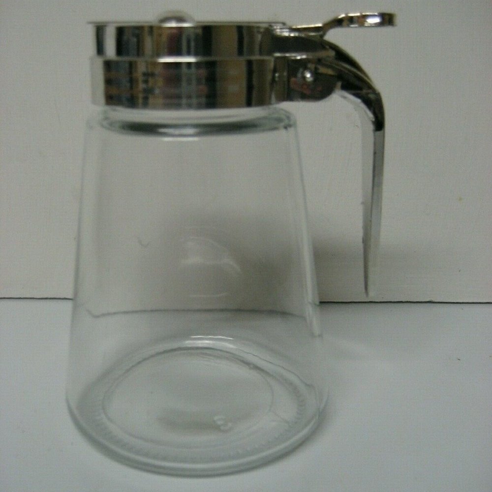 5 inch glass syrup server